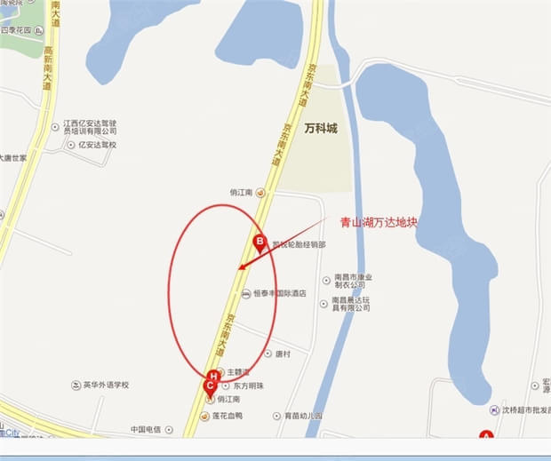 青山湖区万达广场选址确定 将是南昌第三座万达广场