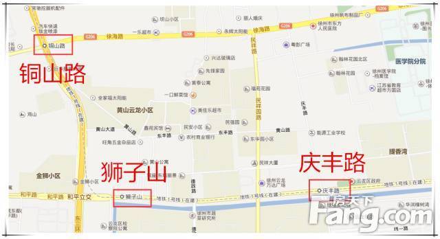 徐州地铁1号线走向 百度地图上可查询