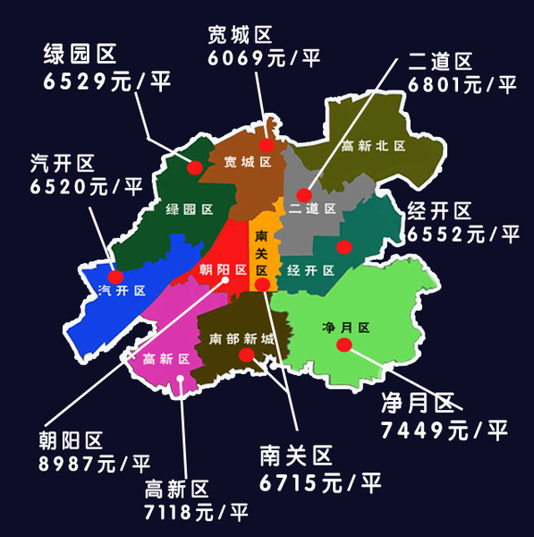 较高涨1000元 近日长春区域房价地图曝光