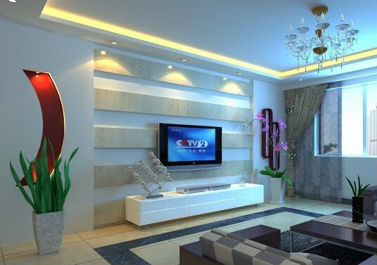 100款小户型客厅玻璃电视背景墙效果图 玻璃电