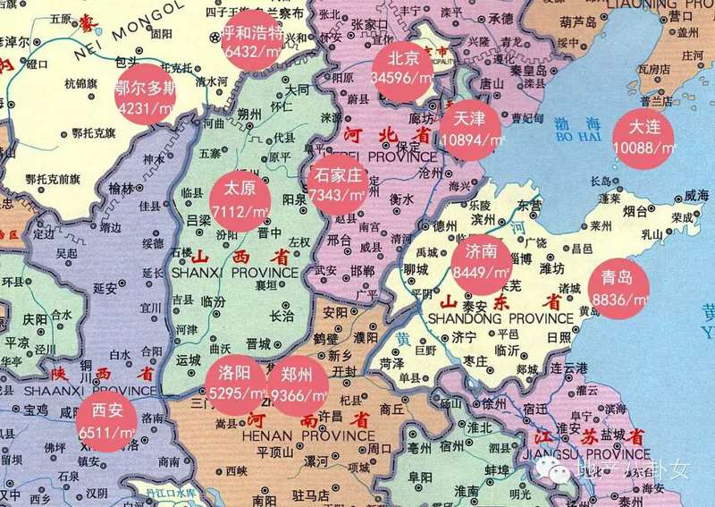 华北地区各大城市的房价跨度是相当巨大的