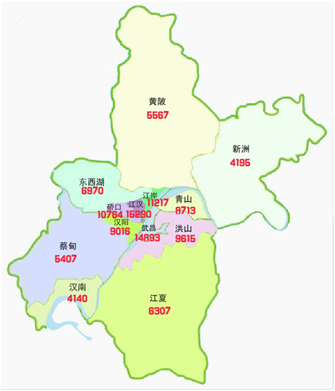 近日版武汉15大区域房价地图!你的工资能买哪?