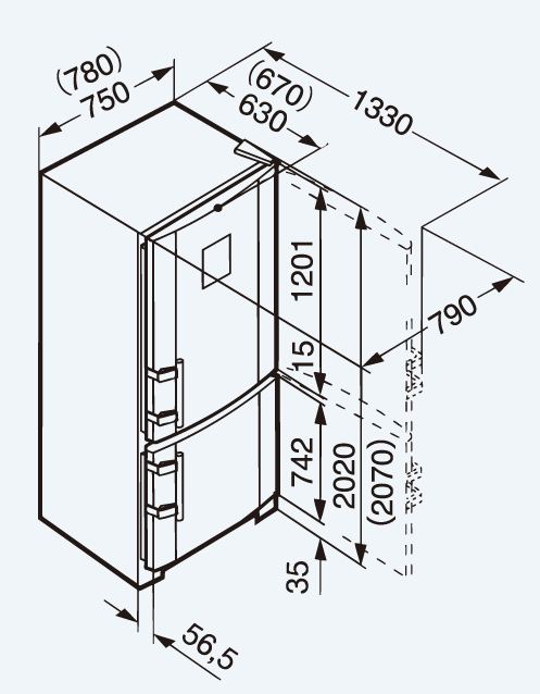 双开门冰箱的尺寸一般是多少_一般冰箱的尺寸_冰箱尺寸一般是多少