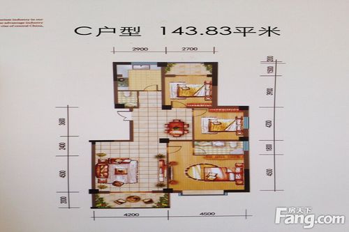 世贸花园四期户型图户型图43室2厅1卫1厨