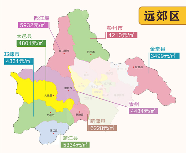 成都房价地图:远郊,近郊,主城区 看完哭了