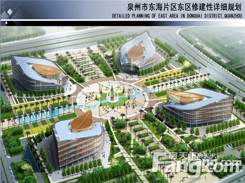 四朵金花:即泉州市公共文化核心,由泉州科技与规划馆,泉州东海工人