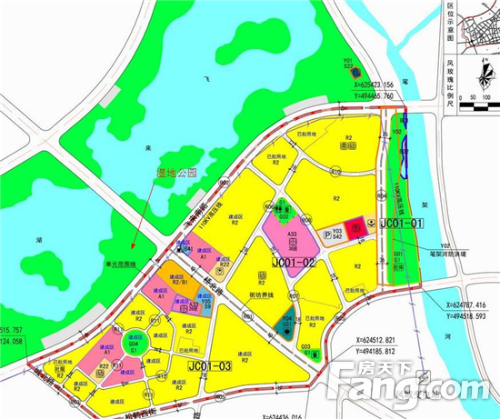 (飞来湖湿地公园规划图)