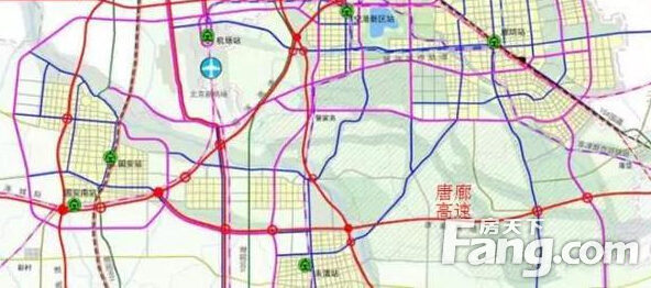 唐廊高速公路横穿天津市中部,东端与河北唐山相连,西端接河北廊坊