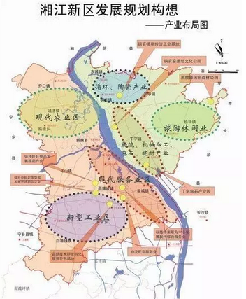 成今年首获批的一等别新区  新区位于长沙市湘江西岸,包括岳麓区,望城