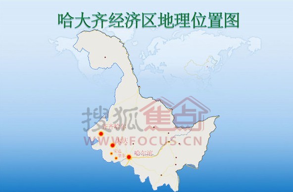 齐齐哈尔和大庆两市在黑龙江省的位置