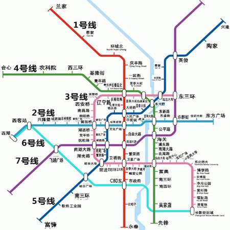 图为 长春地铁规划示意图 ☆★地铁2号线