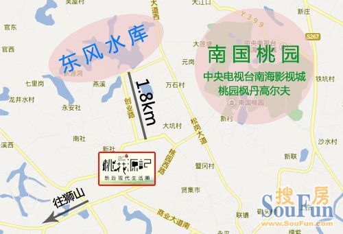 "缤纷"新城将规划近千亿配套  业内人士曾表示,佛山八景之一南国桃园