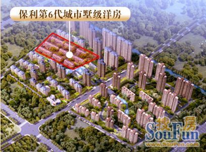 保利鑫城洋房集中分布于小区中部,均为3开间朝南,南北通透.
