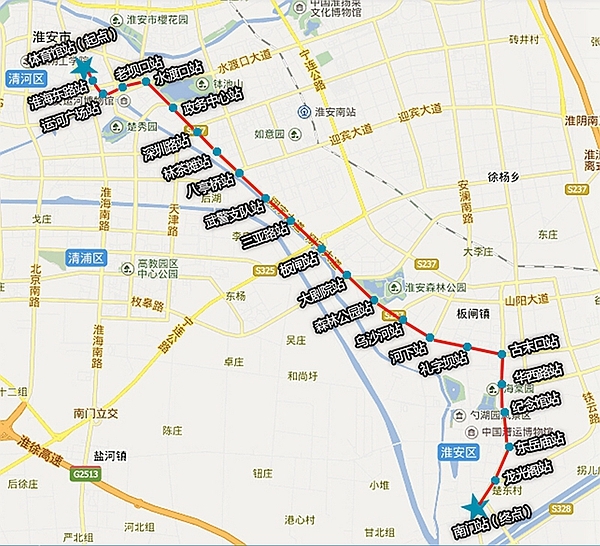 淮安电车线路地图图片