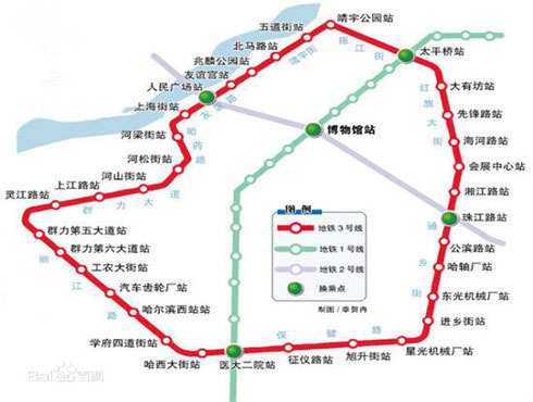 哈尔滨地铁三号线路图图片