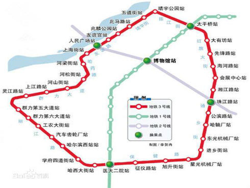 哈尔滨地铁3号线路图图片