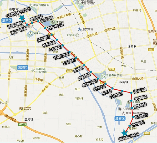 枚皋路大橋 交通加碼 電車/公交直到家門口 淮安有軌電車一期工程線路