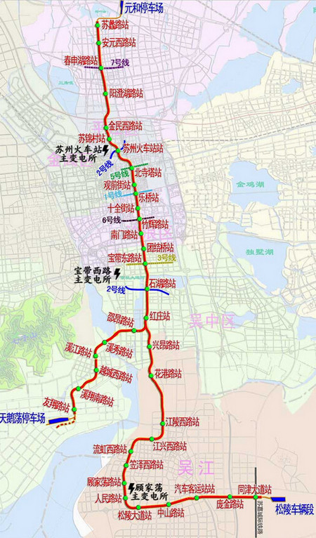 022公里,北起相城區荷塘月色公園,南至吳江同津大道站,共設31站,全線